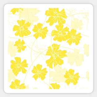 yellow flowers and tendrils Sticker